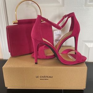 Le Chateau pink shoes and bag set NWT